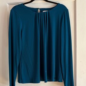 Calvin Klein Collection Teal Long Sleeve Blouse
